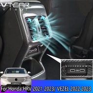 Vtear For Honda HRV 2021-2023 / VEZEL 2022 2023 HR-V Auto ABS chrome plated accessories Rear exhaust vent protective cover Anti kick cover of armrest box
