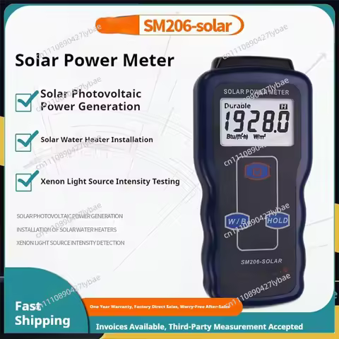 Handheld Solar Power Meter Solar Radiation & Irradiance Meter UV IR Light Meter PV Photovoltaic Test