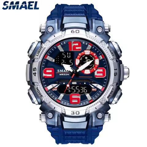 SMAEL 1921 Dual Display Electronic Watch Youth Student Waterproof Sports Watch Night Light Alarm Clo