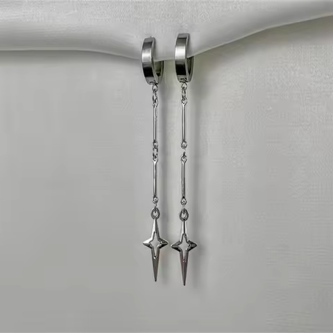 Classic star earrings | grunge jewelry hypoallergenic y2k goth edgy alt fairy punk aesthetic dangly 