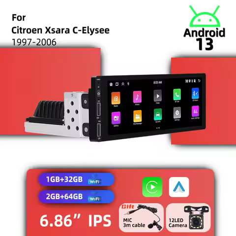 1 Din Radio Head Unit Wireless Carplay Autoradio Android Car Multimedia for Citroen Xsara C-Elysee 1