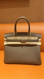 Hermes birkin 30大象灰銀 Togo G stamp