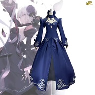 Fate/stay night black saber ceremonial dress Altria Pendedragon Saber cosplay Set and wig