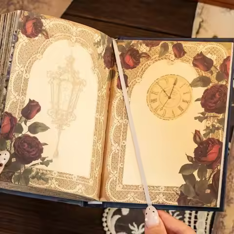 Retro 192 Sheets Diary A6 DIY Scrapbooking A6 Hardcover Notebook Century Hymn Series Journal Noteboo