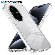 KEYSION Transparent Case for HONOR 200 Pro 5G Soft TPU+PC Anti-slip HD Clear Shockproof Phone Cover 