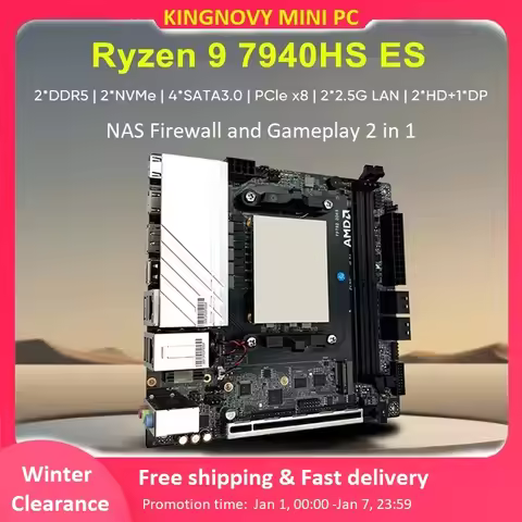Topton N17 NAS Gaming Motherboard Ryzen 9 8945HS ES 7940HS ES R7 7840H ES 4xSATA PCIEx8 2xDDR5 Mainb