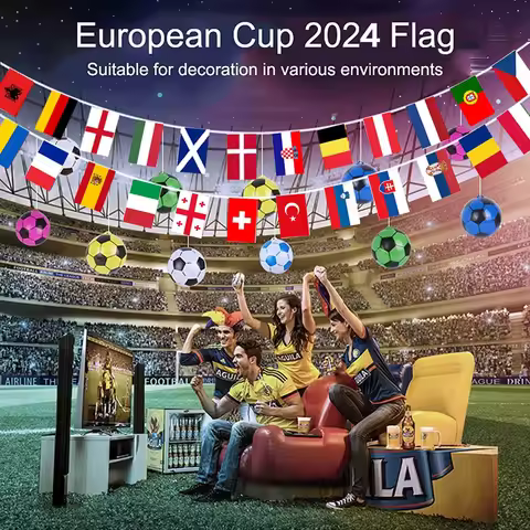 European 24 Participating Teams Flags EURO Football Championship National Flags String Club Bar Deco
