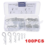 100pcs R-Shaped Steel R Clips Lynch Hitch Cotter Hair Pin Assortment Kit