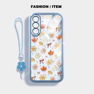 YBD Clear Casing For Samsung Galaxy A56 A36 A24 A25 A26 A34 A35 A54 A55 4G 5G Autumn Ginkgo Leaves F