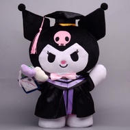 FENGLIN Kawaii Bachelor Gown, Plush 35cm Kuromi Graduate Doll, Cute My Melody Graduation Cap Large A