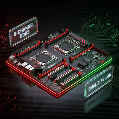 JGinyue X99-8D3 Motherboard LGA 2011-3 Support Xeon E5 V3 V4 CPU with 8*DDR3 RAM Slot2.5G LAN NVMe M