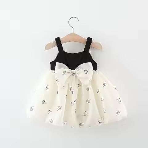 Summer newborn Girl Baby's Clothes Bow Strap TUTU Dresses dress for 1 year infant baby Birthday Girl