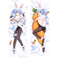 Anime Decorating Pillow Case VTuber Usada Pekora Double Side Print Pillowcase Hugging Body Cushion C