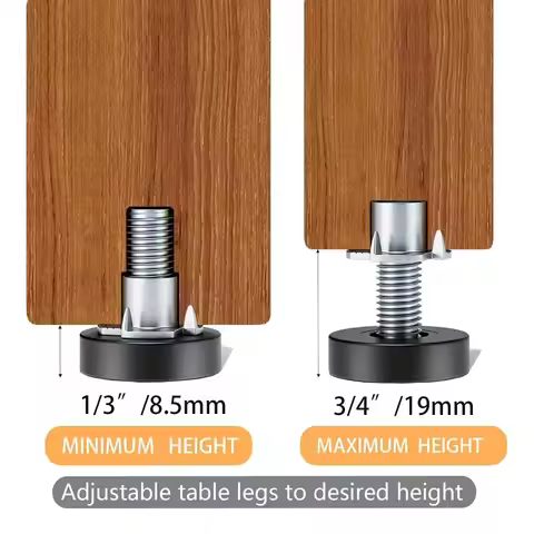 10pcs Accessories 1/4" Thread Furniture Feet T-Nuts Adjustable Furniture Levelers Household Table Le