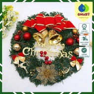 Mart - Luxurious Red Christmas Wreath for Front Door - Red Christmas Wreath