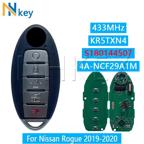 NH KEY KR5TXN4 S180144507 For Nissan Rouge 2019-2020 Kicks Smart 5 Button Key 433Mhz 4A HITAG AES NC
