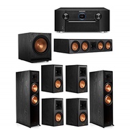 Klipsch 7.1 System with 2 RP-8000F Floorstanding Speakers, 1 Klipsch RP-504C Center Speaker, 4 Kl...
