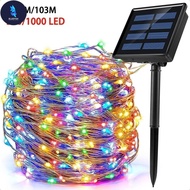 BF READY STOCK32M/22M/12M/7M lampu solar lights LED Fairy String Lights Waterproof 8 Lighting Modes 