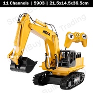 2.4G Remote Control Excavator 11-Channel 15-Channel USB Rechargeable Kereta Mainan Jengkaut RC