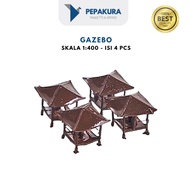 1:400 Scale Bale Pondok House Gazebo Miniature - Diorama Model Accessories
