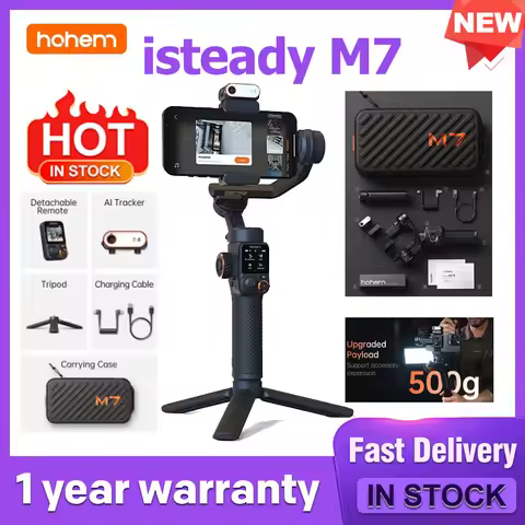 Hohem M7 iSteady Pro Ai Face Tracking Stabilizer 3-Axis Phone Gimbal Built-in Selfie Stick for iPhon