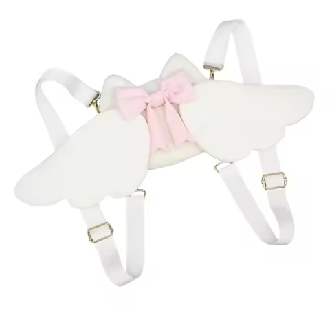 Plush Backpacks School Bag Little Girl Backpacks Bowknot Wing Backpacks