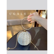 larissa handbag handbag Kotak sangkar burung anyaman sfera tiga dimensi logam UGALS