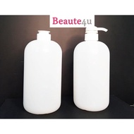 READY STOCK 1000ml Empty HDPE Natural Bottle with Screw On Cap/Pump Dispenser For Cleansing, Sanitiz
