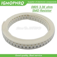 300pcs 0805 SMD Resistor 3.3K ohm Chip Resistor 1/8W 3.3K 3K3 ohms 0805-3.3K