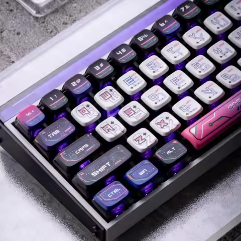 Transparent Punk Theme Pudding Keycaps Pbt ASA Profile Keycap Custom Gaming Key Caps for Mechanical