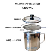 Adk -A306- Oil Pot Filter - Stainless Steel Oil Filter Glass Oil Container