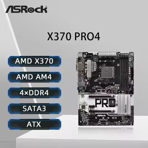 ASRock X370 PRO4 Motherboard Support Ryzen 9 5950X Ryzen 7 5700X3D 5800x3D Ryzen 5600 CPU AMD X370 D