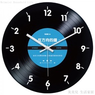 Vinyl Record Creative Wall Clock Reverse Direction Clock Retro Reverse Jay Chou Wall Watch Coffee Bar Decoration Clock