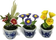 3pc Miniature Flower Clay Dollhouse Fairy Garden Mini Plant Trees Ceramic Paint Furniture Bundles Ar