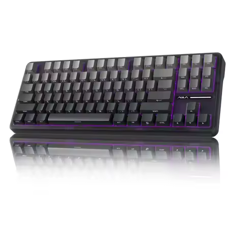 AULA F87 Pro Wireless Mechanical Keyboard Tri-Mode BT5.0/2.4G/USB-C Hot Swap PBT Side Print Keycaps 