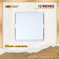 Pizza Box Corrugated - White Pizza Box (Plain White Kraft) | 12.5 inches