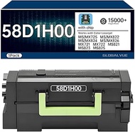 GLOBALVUE 58D1H00 Toner Cartridges 1Park (with Chip) Compatible with Lexmark 58D1H00 Toner Cartridge