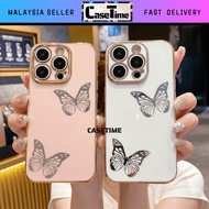 OPPO Reno 5F 8T 10 11 12 13 Pro Plus 4G 5G A60 F11 Pro A3s A12e fon sarung butterfly electroplated c