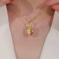 Light luxury fortune-transferring lucky bag necklace women's new high-level sense of non-colour loss