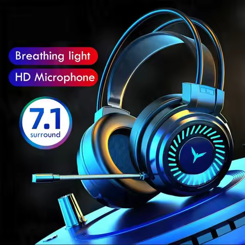 Gaming Headset Noise Canceling Microphone E-Sports Game 7.1 Stereo Surround Sound Wired Headphone fo
