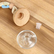 [LI] 6ml Empty Pendant Auto Perfume Frosted Mini Perfume Bottles With Wood Lid Frosted Glass Bottle 