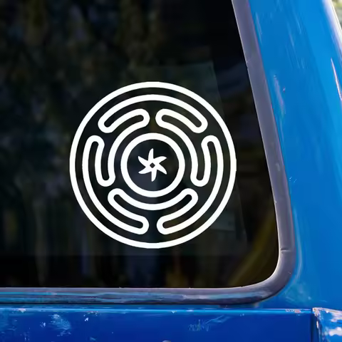 Hecate's Wheel Vinyl Car Stickers Goddess Symbol Windows Bumper Decals Accessories Decoration