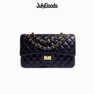 JulyGoods Shoulder sling bag for woman leather quilted chain bag high quality trend fashion ladies bag Black/White/Pink/Red Christmas/Birthday/Wedding gift