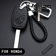 Hardingsun ฝาครอบกุญแจหนังสำหรับฮอนด้าKunci Remote Mobil ป้องกันเคสสำหรับ Honda Civic ไฟรถยนต์ Brio BRV Accord CRV Mobilio HRV Odyssey