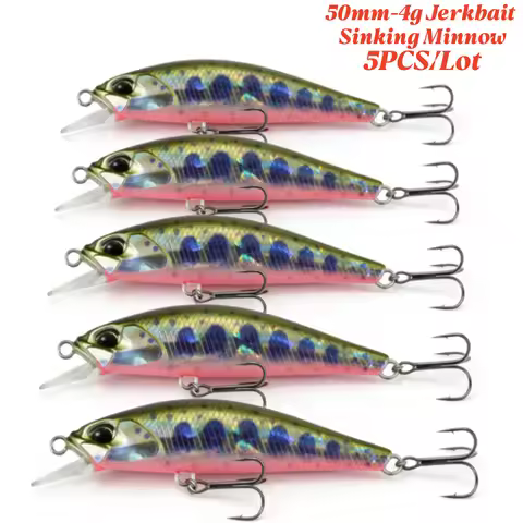 5PCS/Lot 50mm 4g Mini Minnow Stream Pesca Bait Duo Spearhead Ryuki 50s Sinking Artificial Fishing Lu