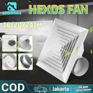 Exhaust Fan 8/10 12 Inch / 10" Ceiling Ceiling / Plafon Exhaust Sirroco / Siroco Ventilang Fan Hexos 6 Inch / 16 cm / 20cm / 24cm MV 16EX / Kipas Angin Hexos Fan / Exhaust Fan