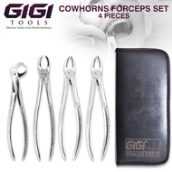GIGI Tools Dental Forceps Tooth Extractions Cowhorn Forceps Set of 4 Stainless Steel CE