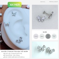 Titanium Earrings F136 Butterfly Pattern - An MER
