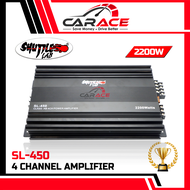 SHUTTLE LAB SL-450 | 4 Channel Amplifier 2200W Mosfet ClassAB 4CH Car Power Amplifier 4CH Car Amplifier for Car Speaker Subwoofer Power Amp Kereta 4CH
