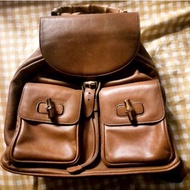 Gucci vintage bag bamboo backpack 竹節皮革背包 背囊 手袋